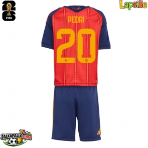 Espanja Pedri Gonzalez #20 Kotipaita Lapsille MM-kisat 2026 Lyhythihainen (+ shortsit)